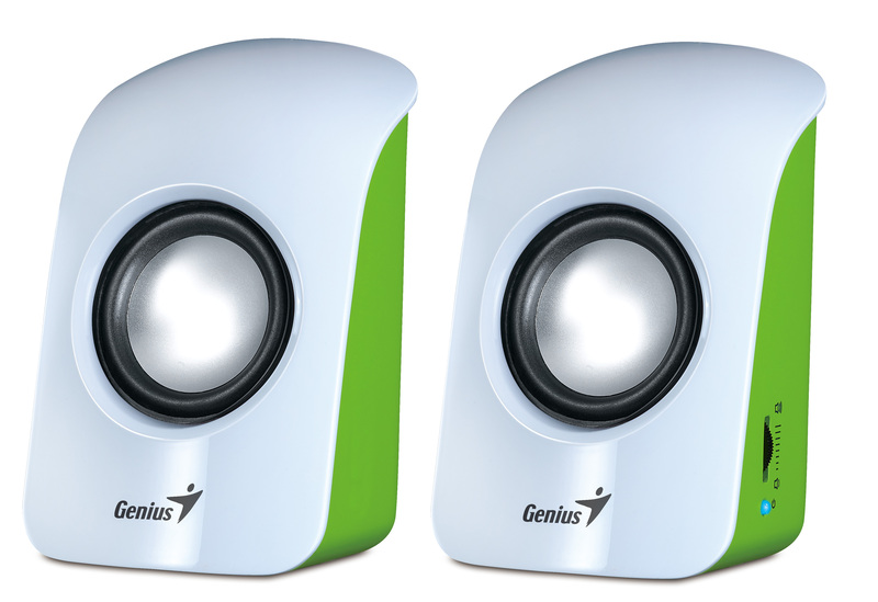 Genius SP-U115 Stereo USB Powered 2.0 Speakers with 1.5W Output and 3.5mm Audio Plug, White